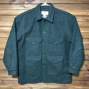 Vintage C.C. Filson Mackinaw Cruiser Jacket Mens Size 50 100% Wool Green